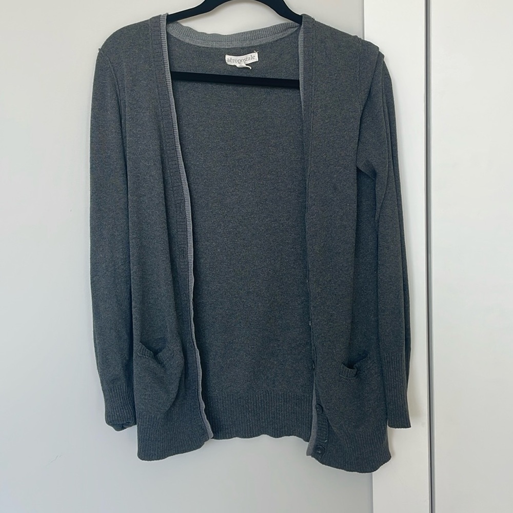 Aeropostale Gray Cardigan Size M